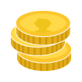 Imagem com quatro moedas douradas simbolizando as doações.